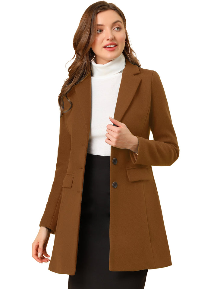 Women's Button Single Breasted Pea Coat | Winter