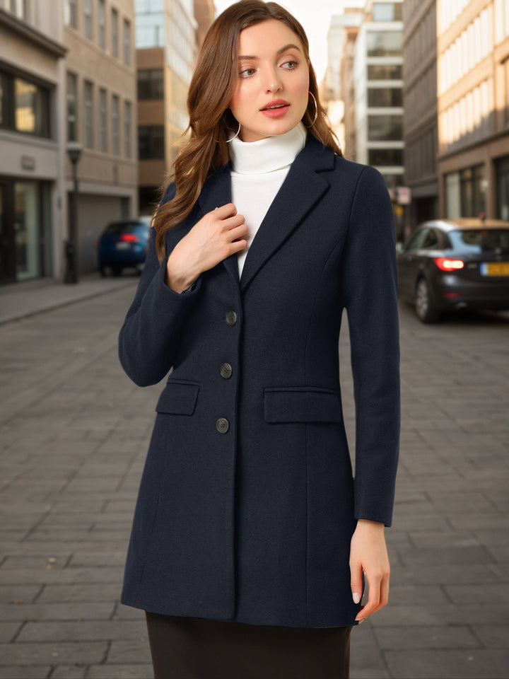 Women's Button Single Breasted Pea Coat | Winter