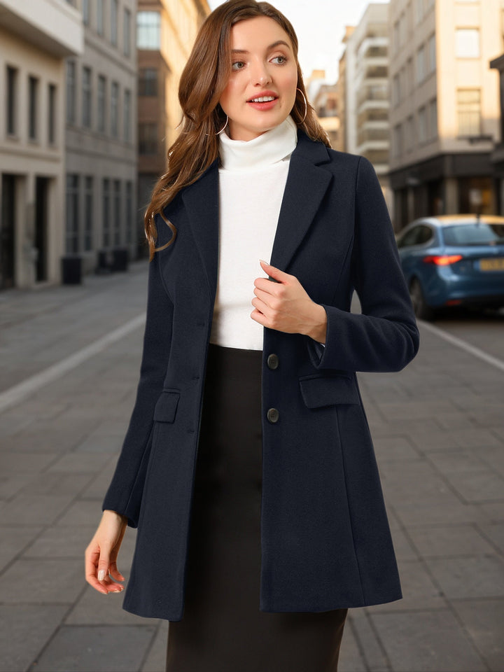 Women's Button Single Breasted Pea Coat | Winter