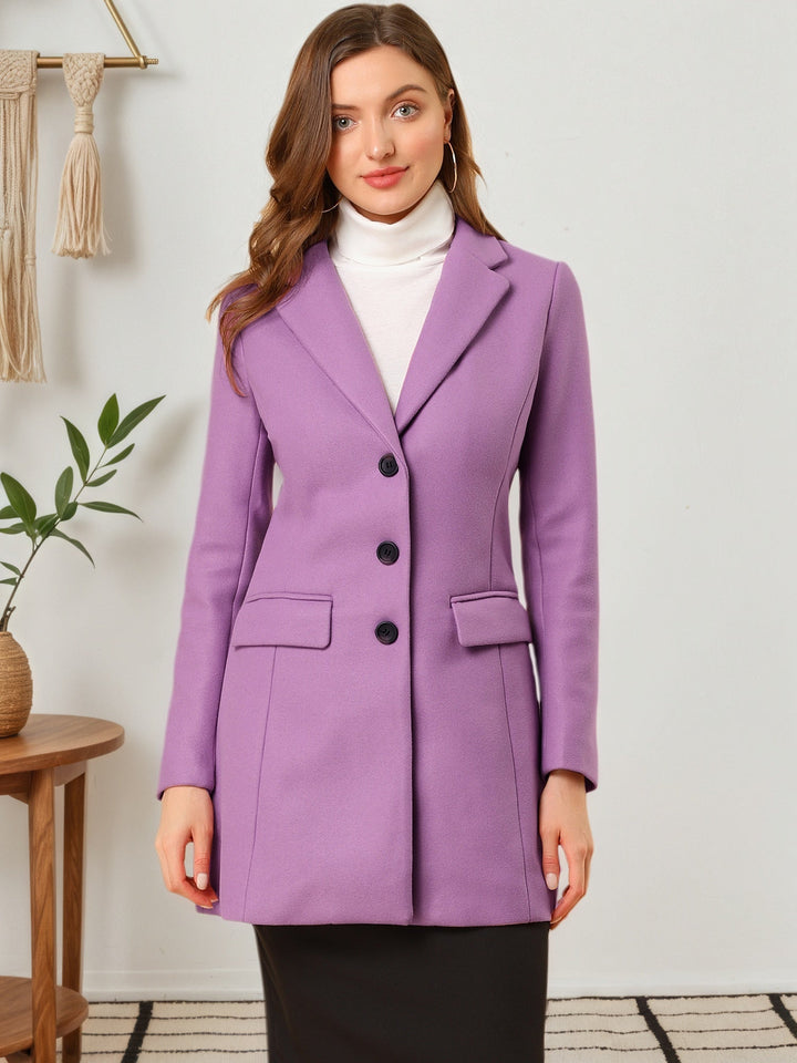 Women's Button Single Breasted Pea Coat | Winter