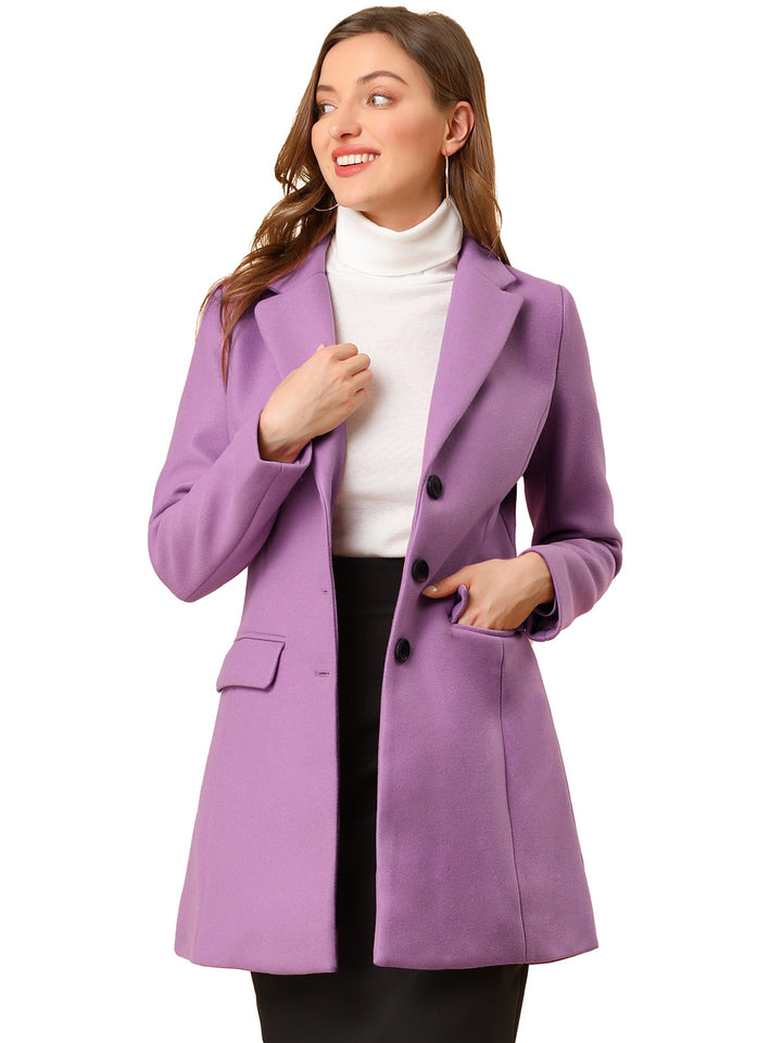Women's Button Single Breasted Pea Coat | Winter