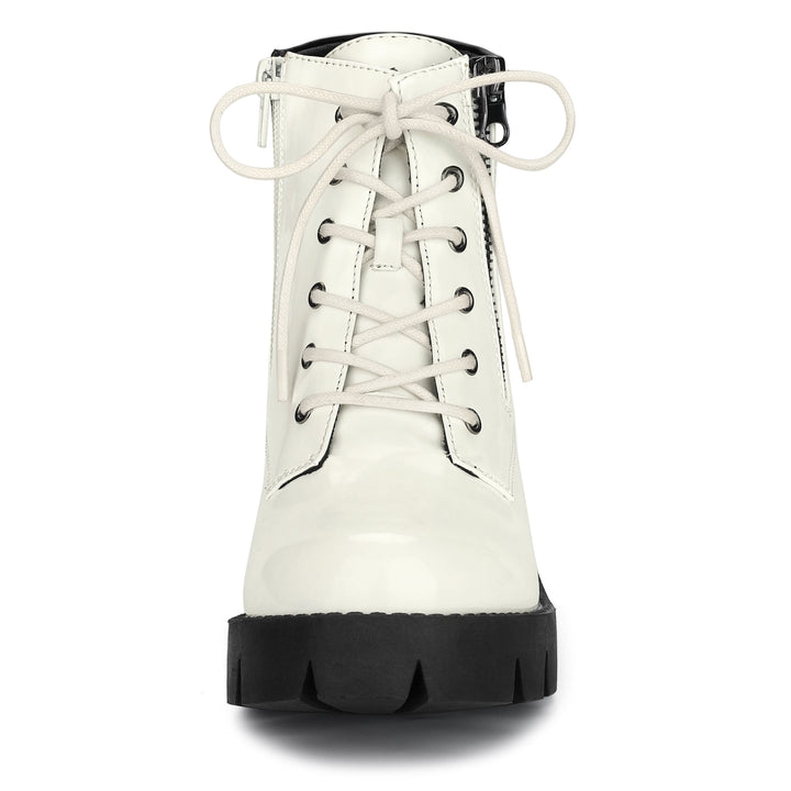 Women's Lace Up Combat Chunky Ankle Boots | Platform