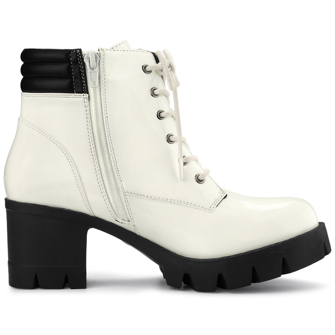Women's Lace Up Combat Chunky Ankle Boots | Platform