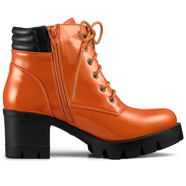 Women's Lace Up Combat Chunky Ankle Boots | Platform