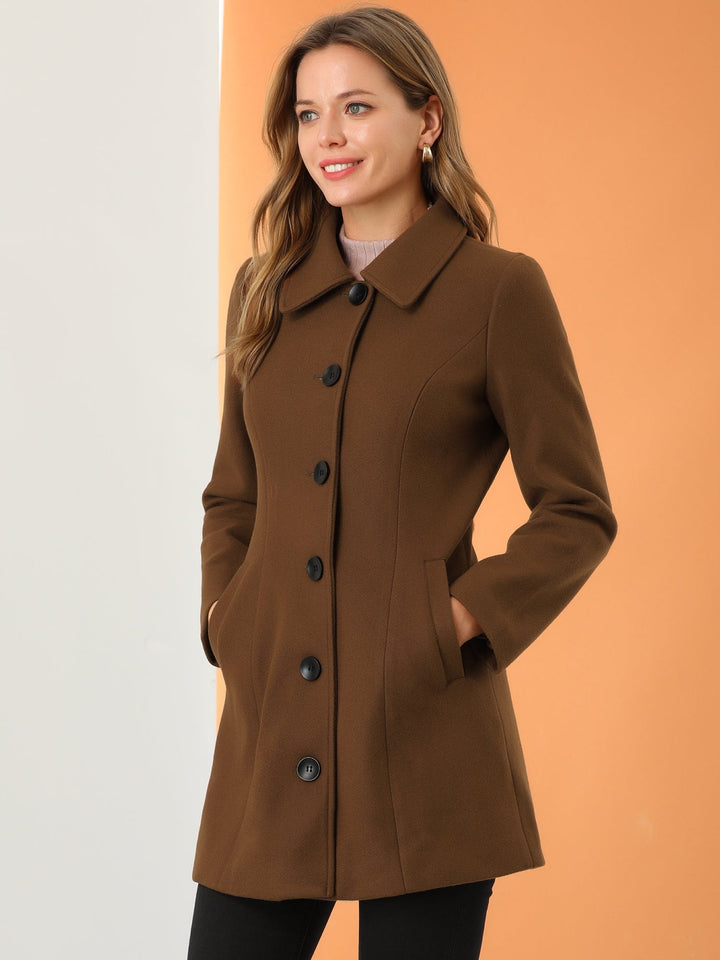 Women's Winter Single Breasted Pea Coat | Long