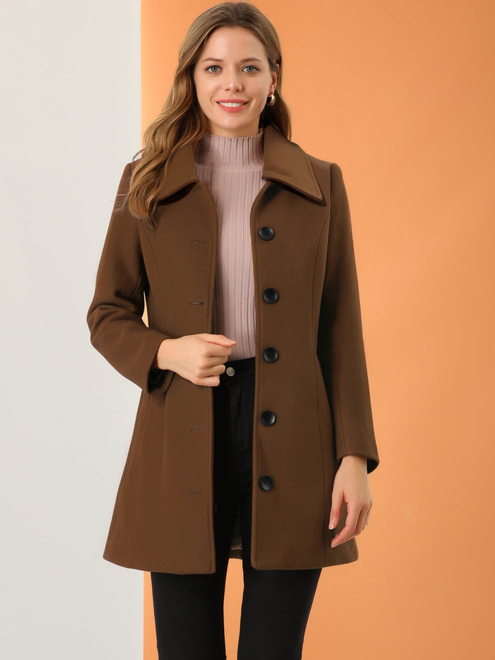 Women's Winter Single Breasted Pea Coat | Long