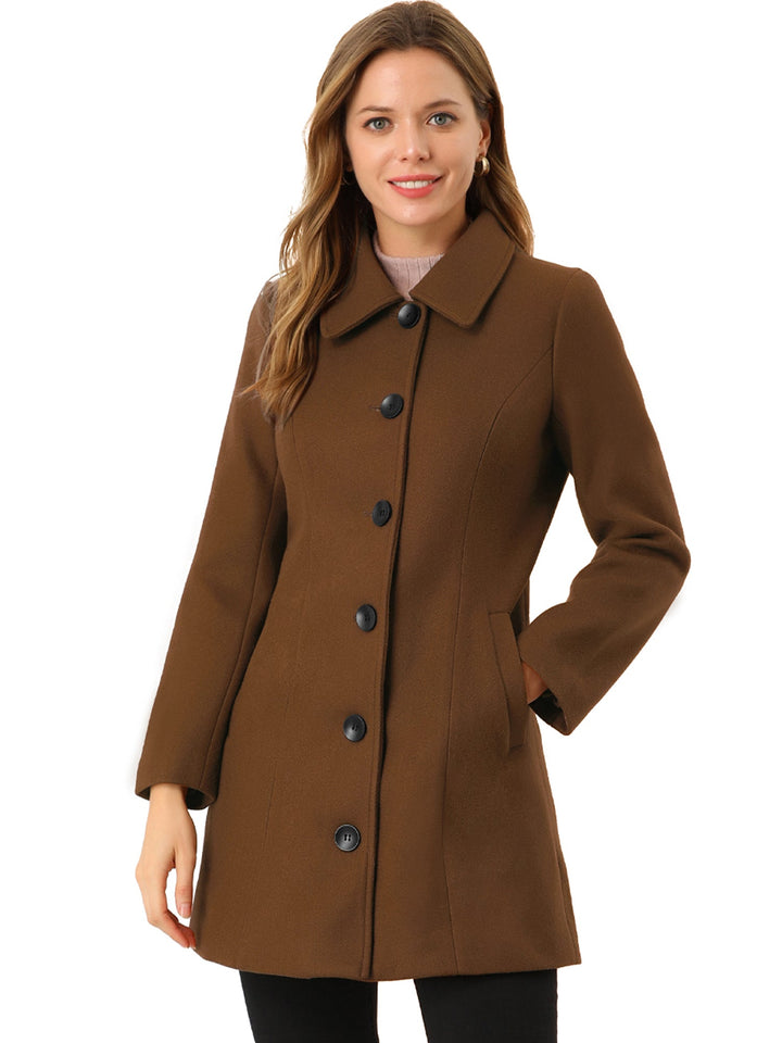 Women's Winter Single Breasted Pea Coat | Long