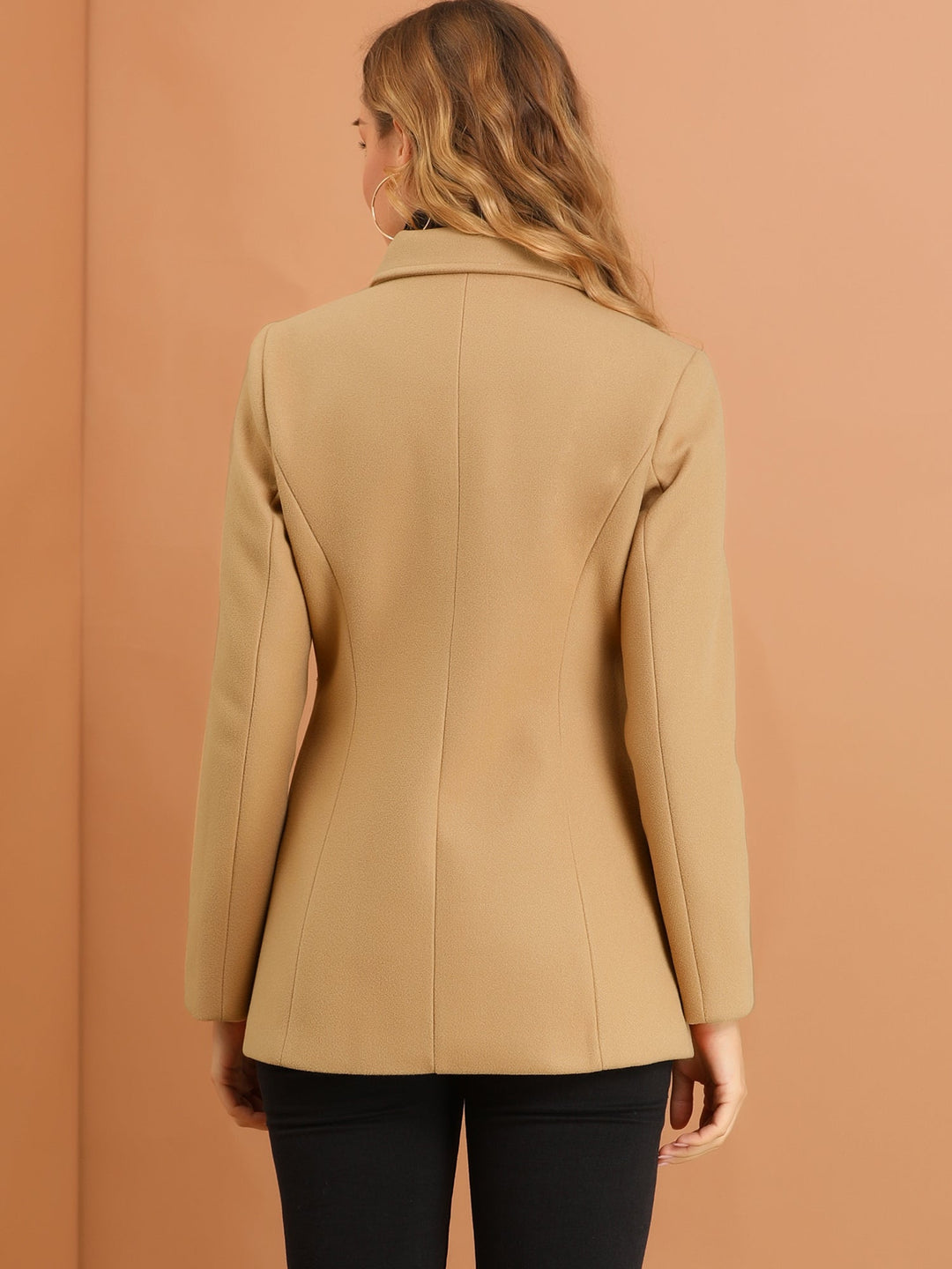 Women's Winter Button Collared Pea Coat | Single Breasted