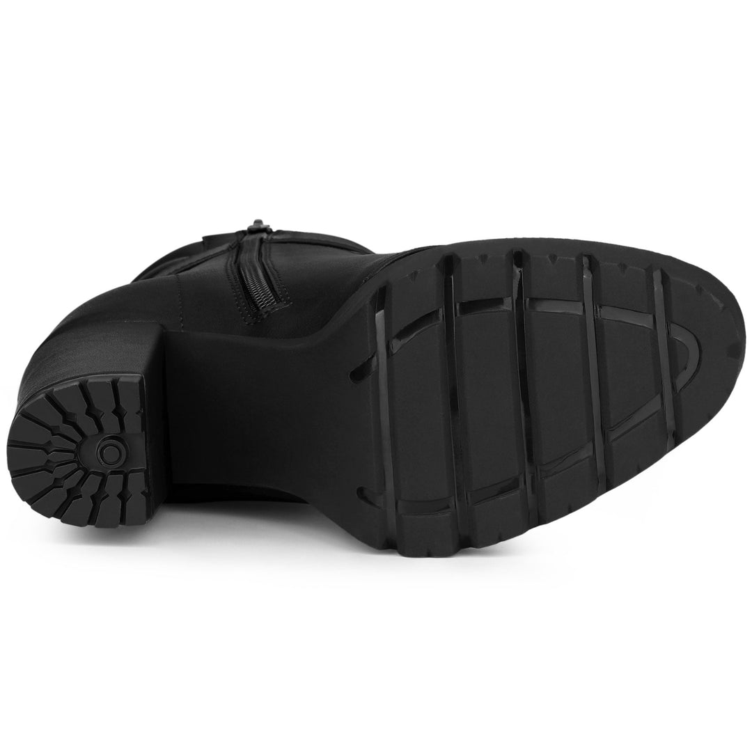 Women's Lace-Up Buckle Platform Ankle Boots | High Heel