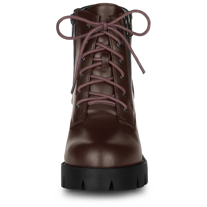 Women's Lace Up Combat Chunky Ankle Boots | Platform