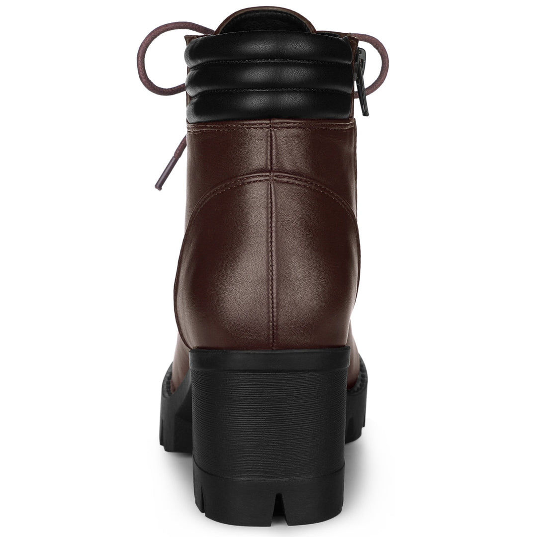 Women's Lace Up Combat Chunky Ankle Boots | Platform