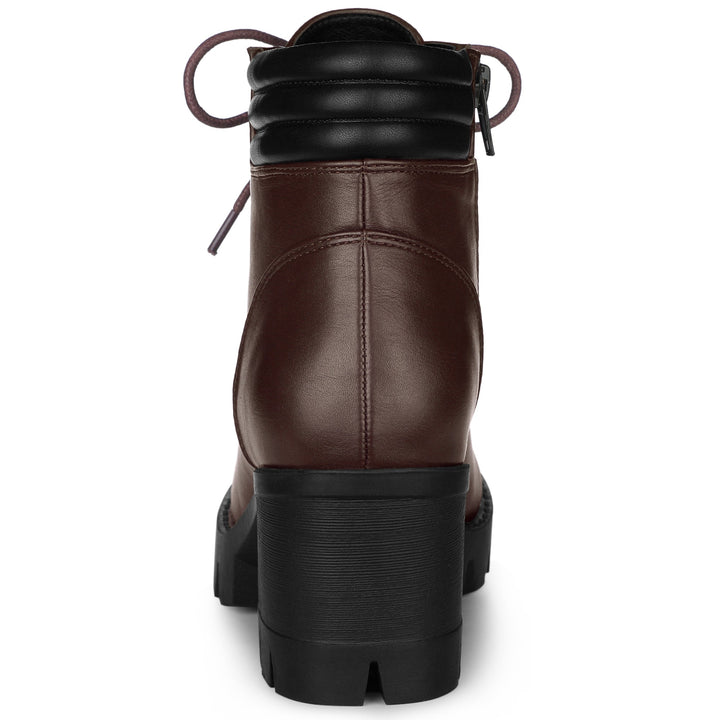 Women's Lace Up Combat Chunky Ankle Boots | Platform