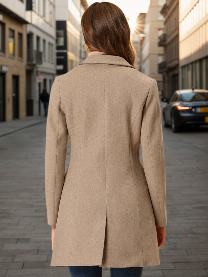 Women's Button Single Breasted Pea Coat | Winter