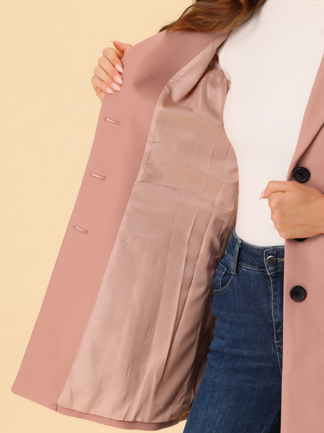 Women's Button Single Breasted Pea Coat | Winter