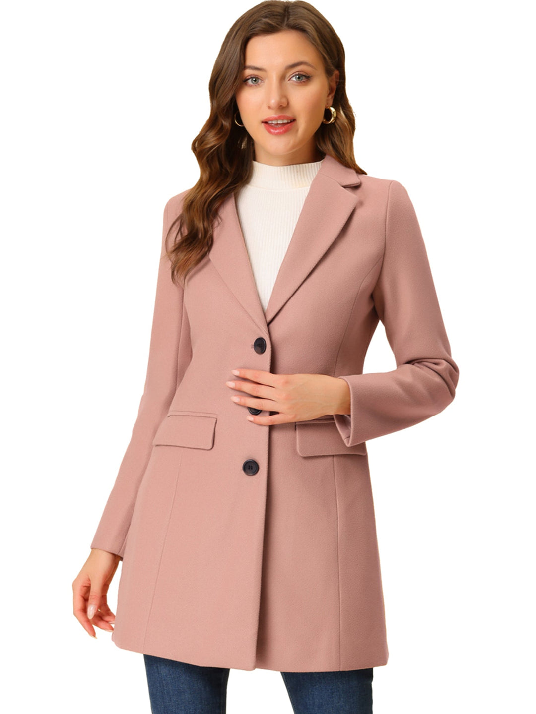 Women's Button Single Breasted Pea Coat | Winter