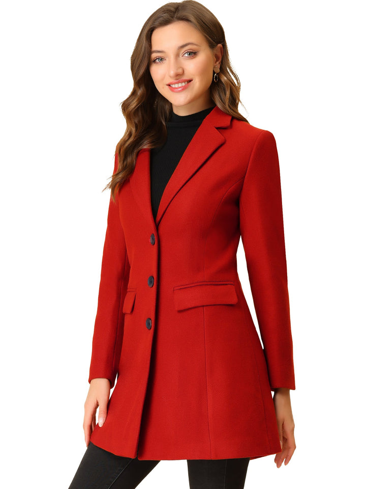 Women's Button Single Breasted Pea Coat | Winter