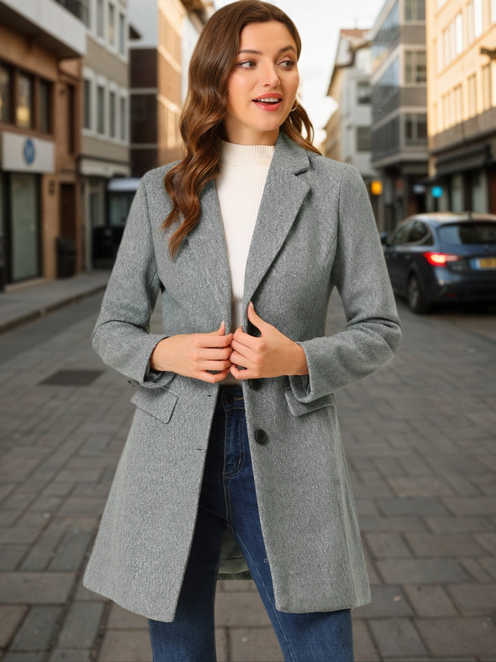 Women's Button Single Breasted Pea Coat | Winter