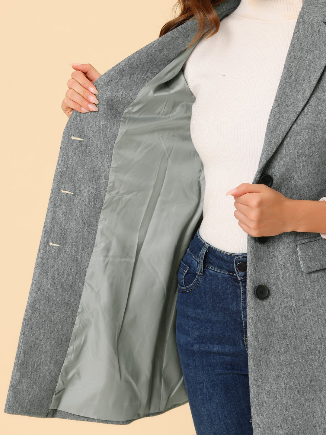 Women's Button Single Breasted Pea Coat | Winter