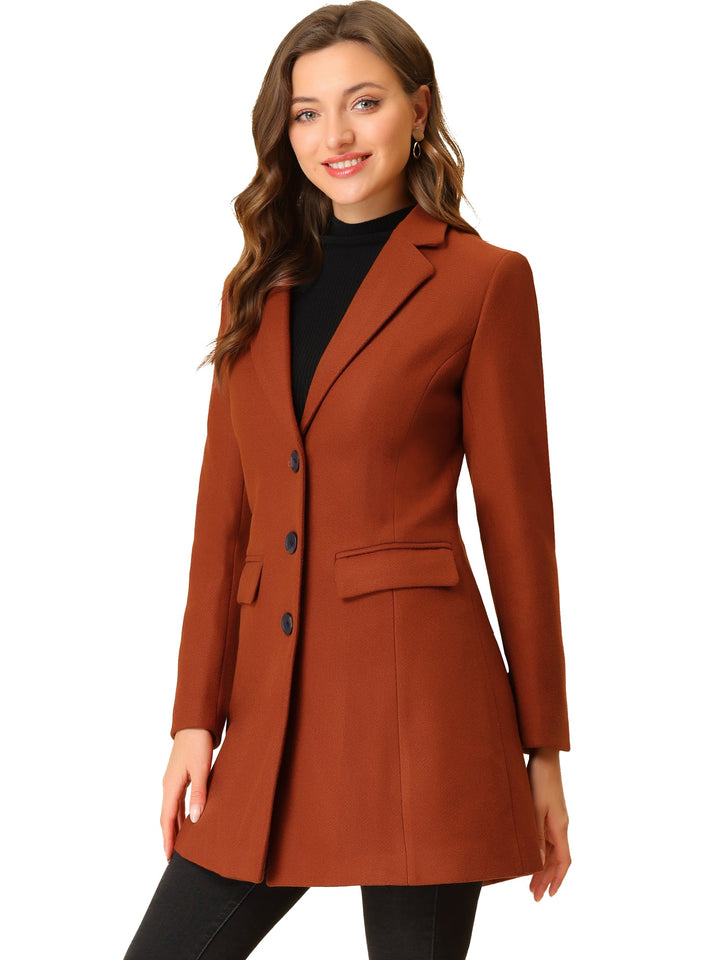 Women's Button Single Breasted Pea Coat | Winter