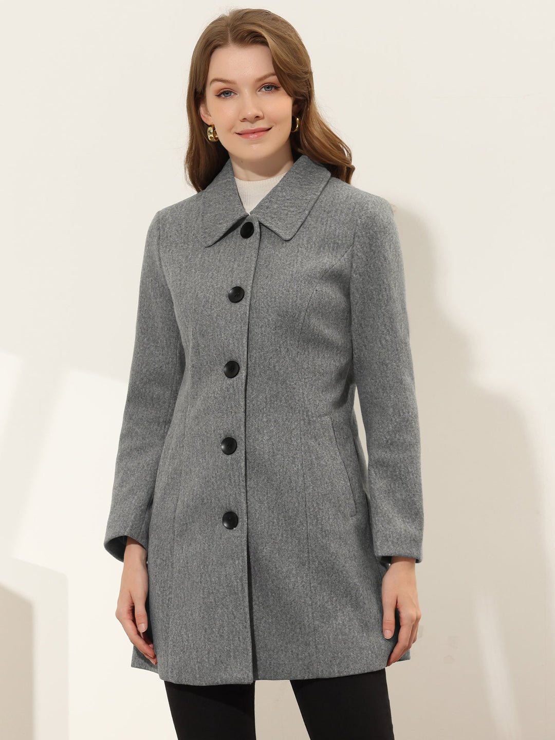 Women's Winter Single Breasted Pea Coat | Long