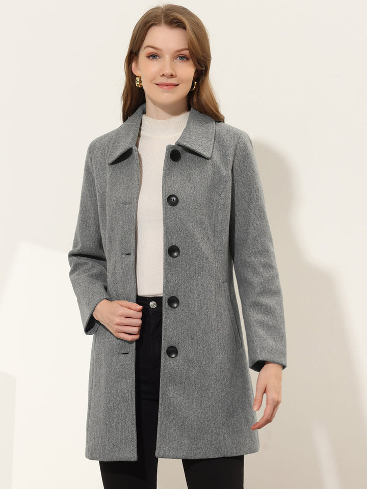 Women's Winter Single Breasted Pea Coat | Long