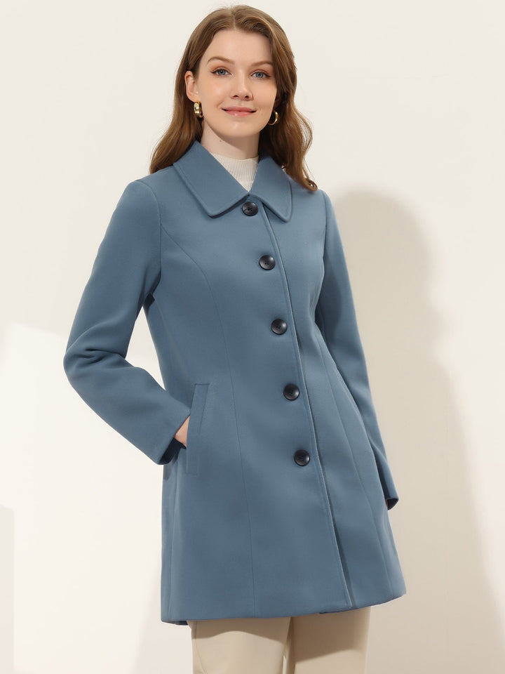 Women's Winter Single Breasted Pea Coat | Long