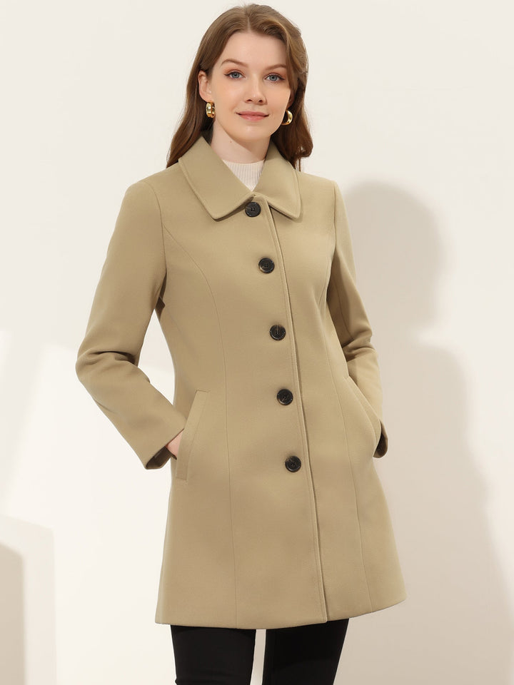 Women's Winter Single Breasted Pea Coat | Long