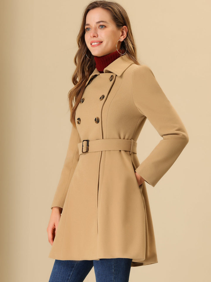 Women's Belted Double Breasted Winter Coat | Long