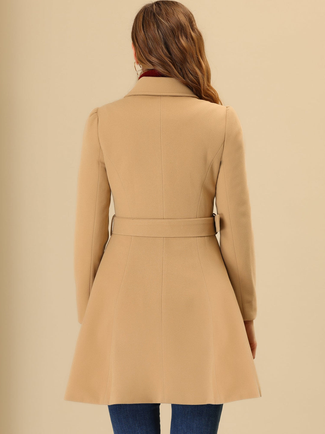 Women's Belted Double Breasted Winter Coat | Long