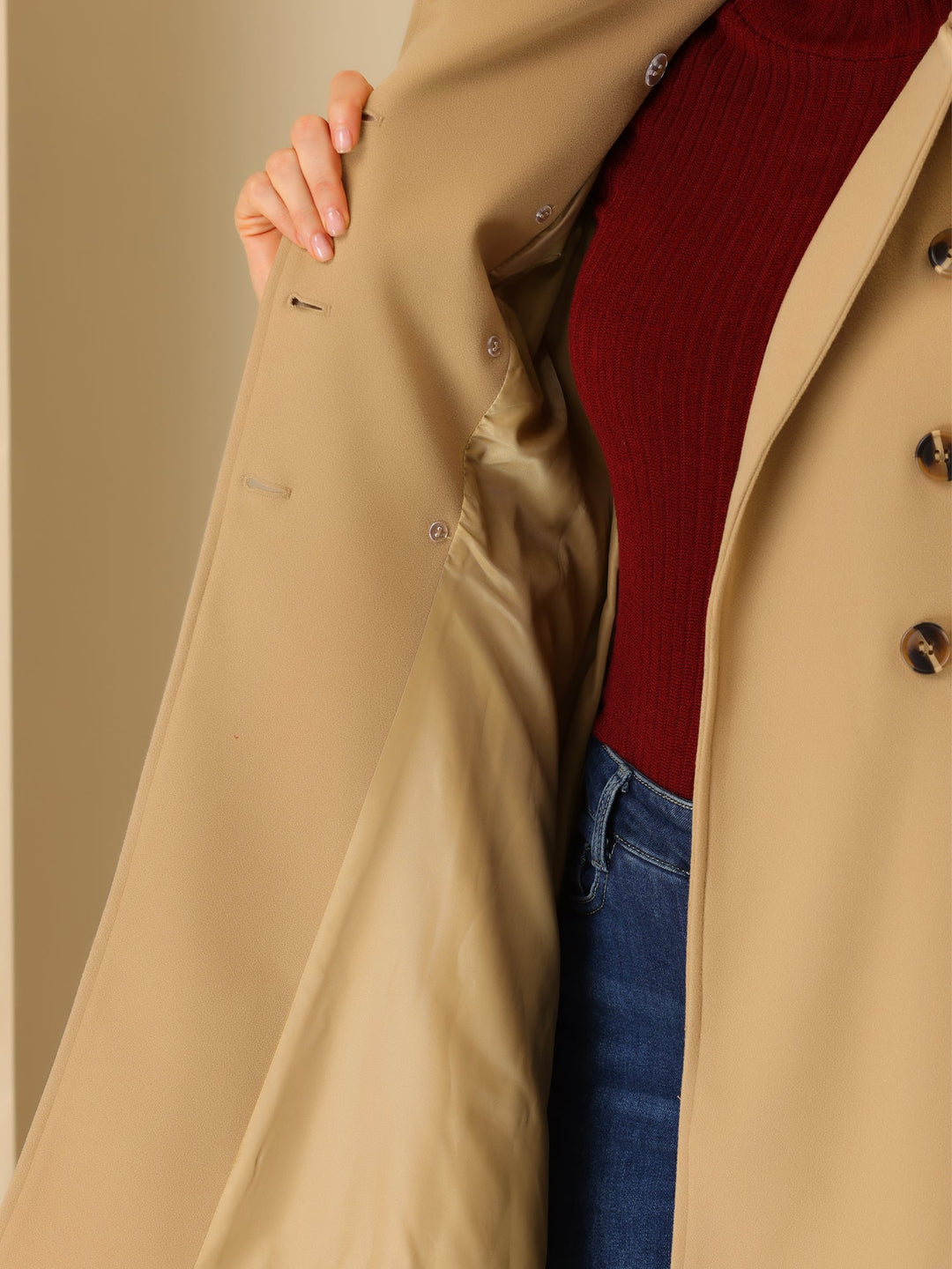 Women's Belted Double Breasted Winter Coat | Long