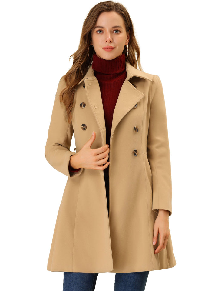 Women's Belted Double Breasted Winter Coat | Long