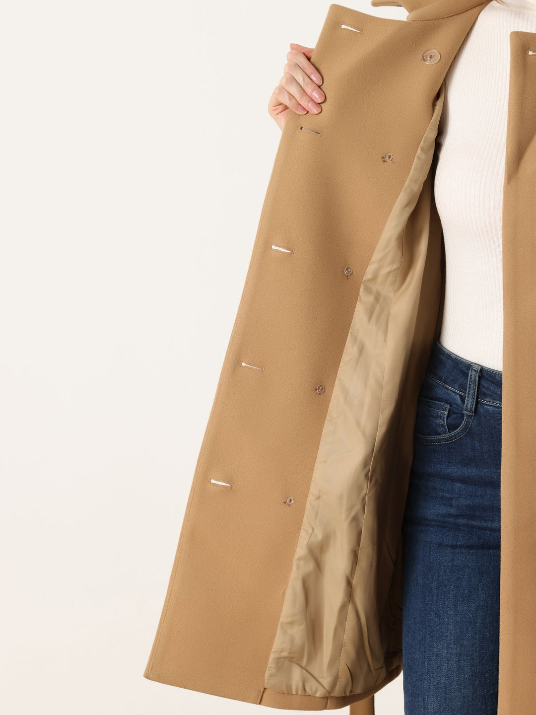 Women's Double Breasted Long Trench Coat | Winter