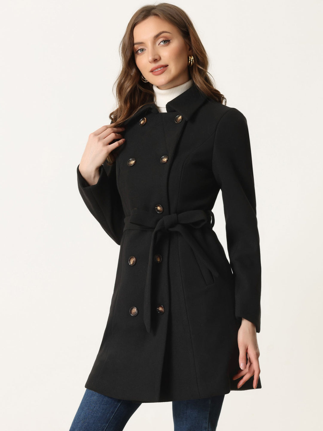 Women's Double Breasted Long Trench Coat | Winter