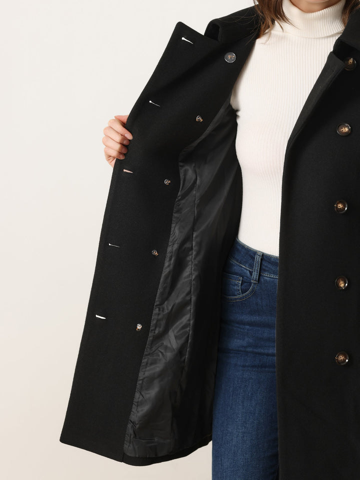 Women's Double Breasted Long Trench Coat | Winter