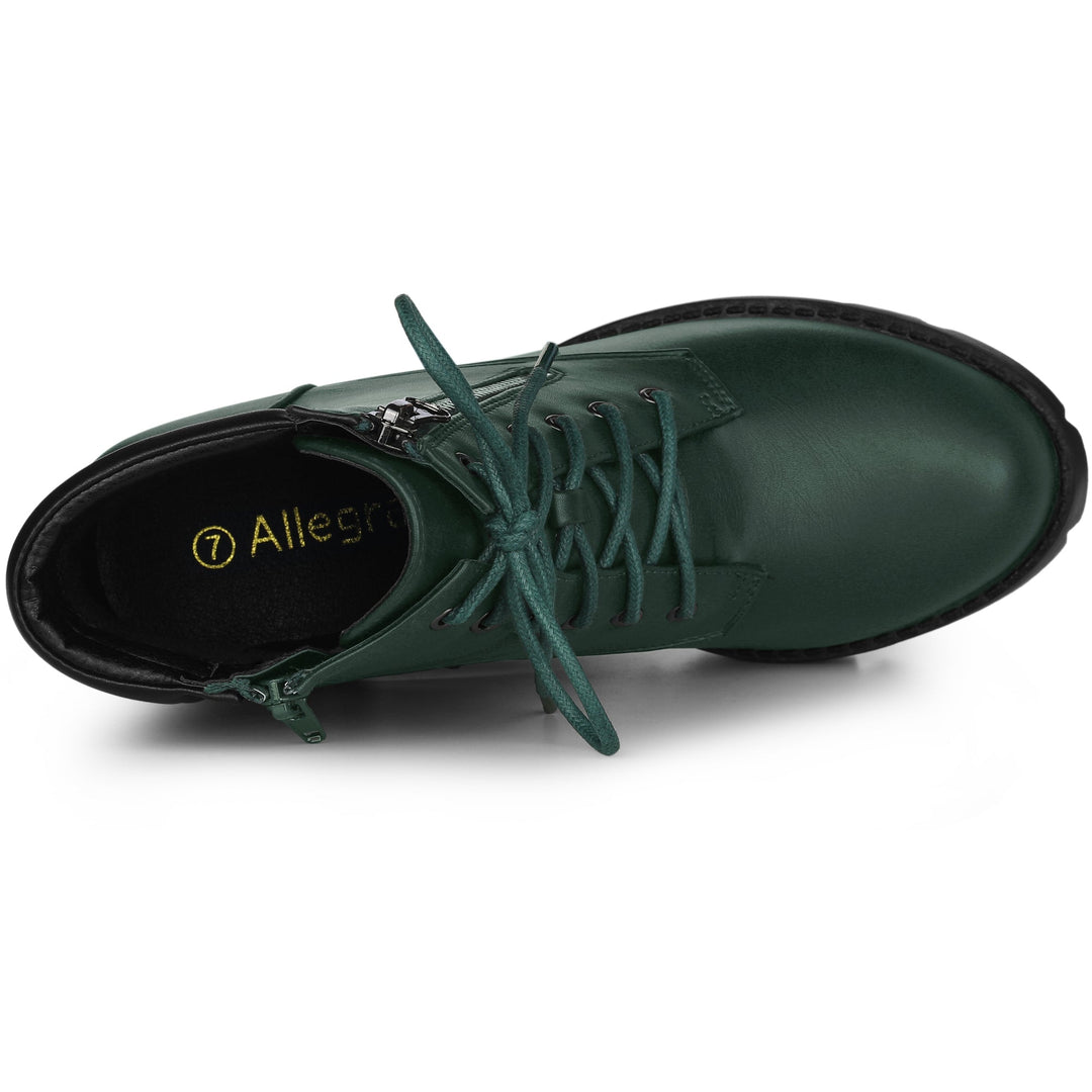 Women's Lace Up Combat Chunky Ankle Boots | Platform