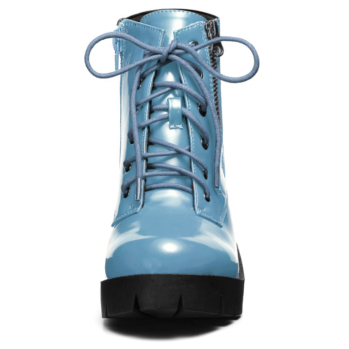 Women's Lace Up Combat Chunky Ankle Boots | Platform