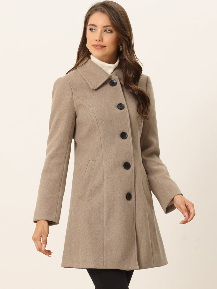 Women's Winter Single Breasted Pea Coat | Long