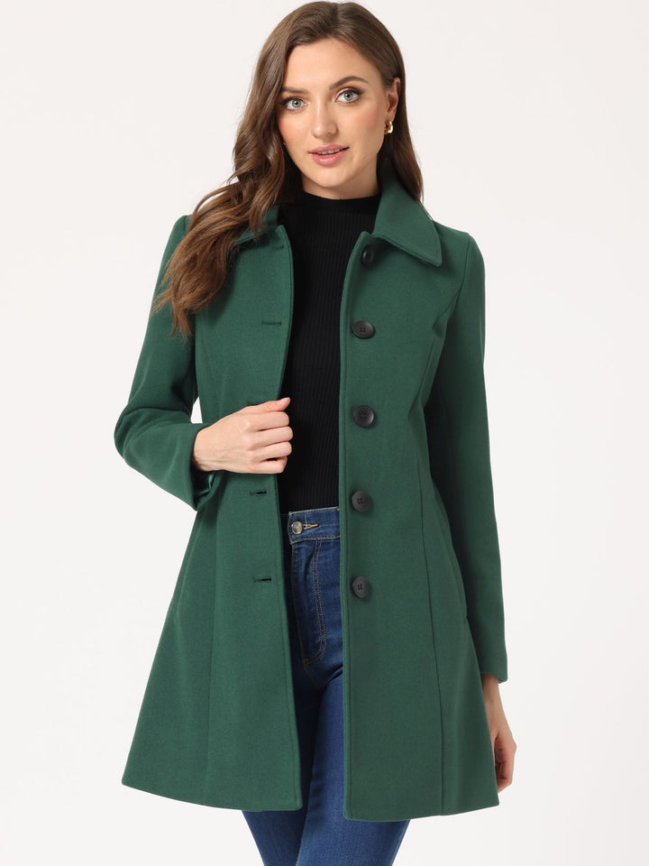 Women's Winter Single Breasted Pea Coat | Long