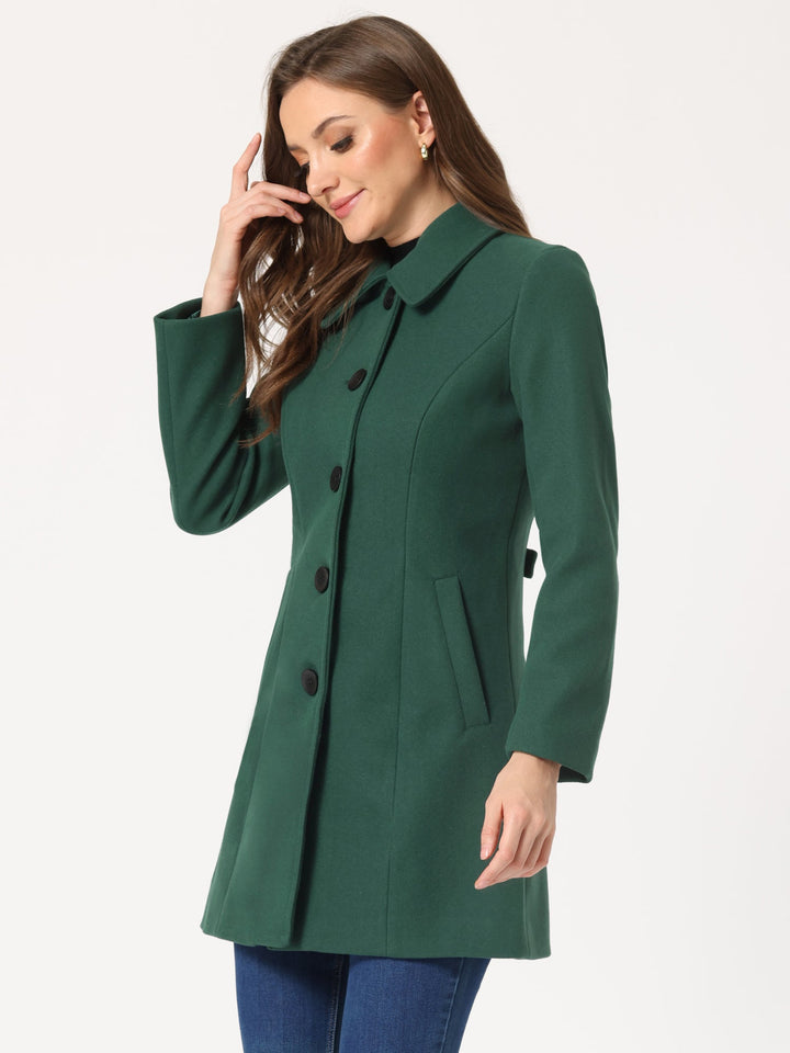 Women's Winter Single Breasted Pea Coat | Long