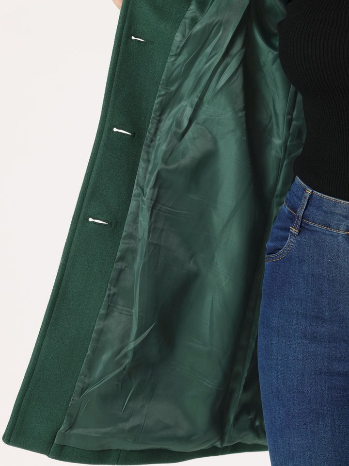 Women's Winter Single Breasted Pea Coat | Long