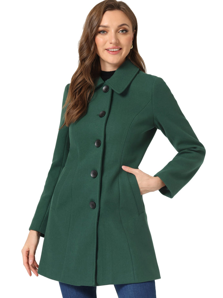 Women's Winter Single Breasted Pea Coat | Long