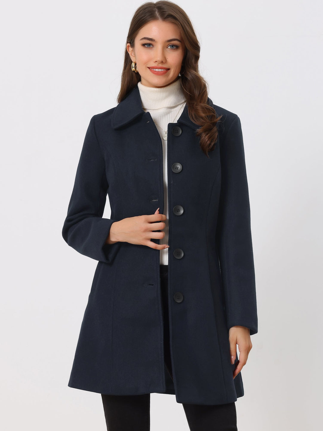 Women's Winter Single Breasted Pea Coat | Long