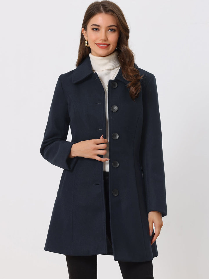 Women's Winter Single Breasted Pea Coat | Long