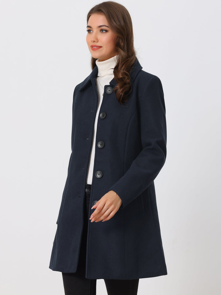 Women's Winter Single Breasted Pea Coat | Long