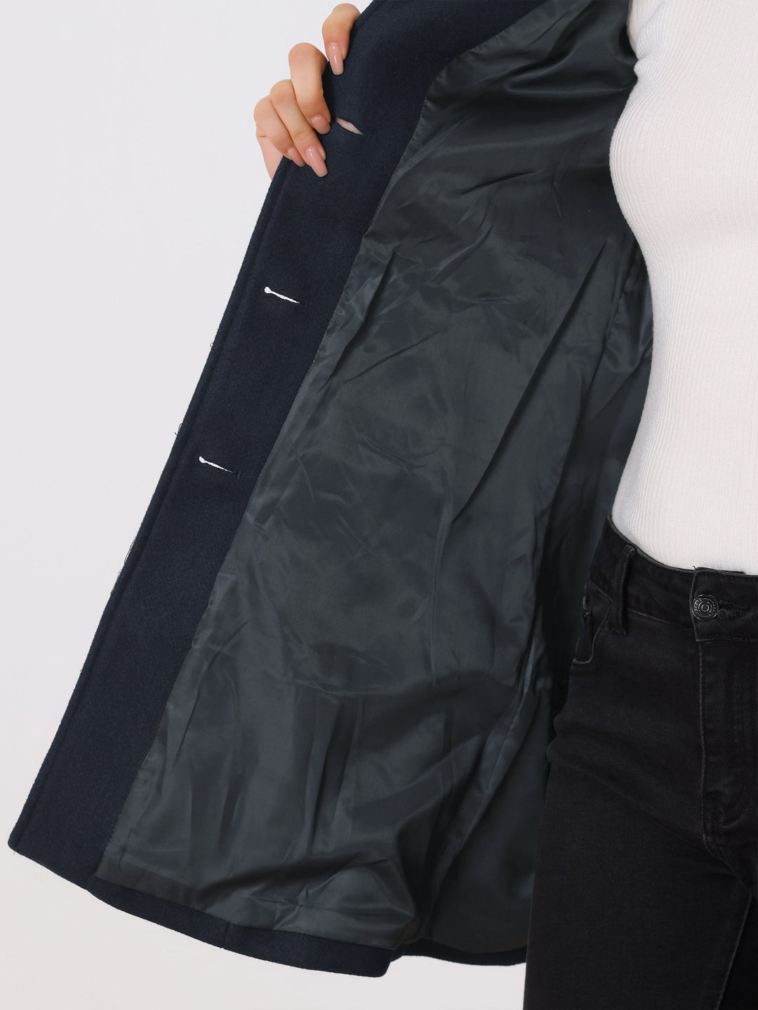 Women's Winter Single Breasted Pea Coat | Long