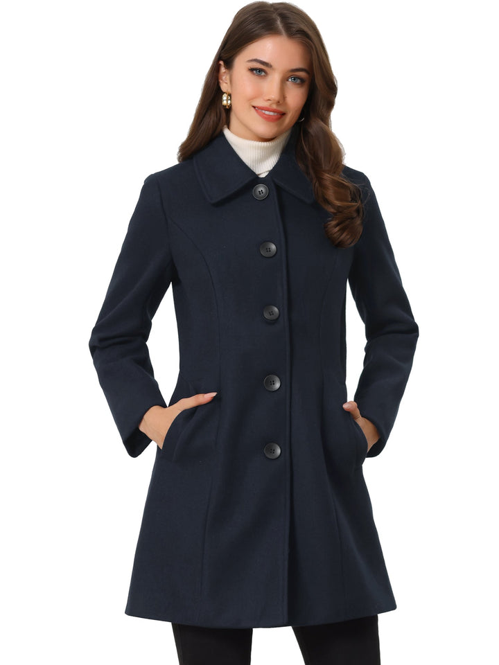 Women's Winter Single Breasted Pea Coat | Long
