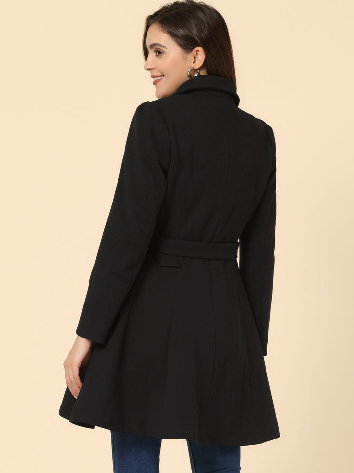 Women's Belted Double Breasted Winter Coat | Long