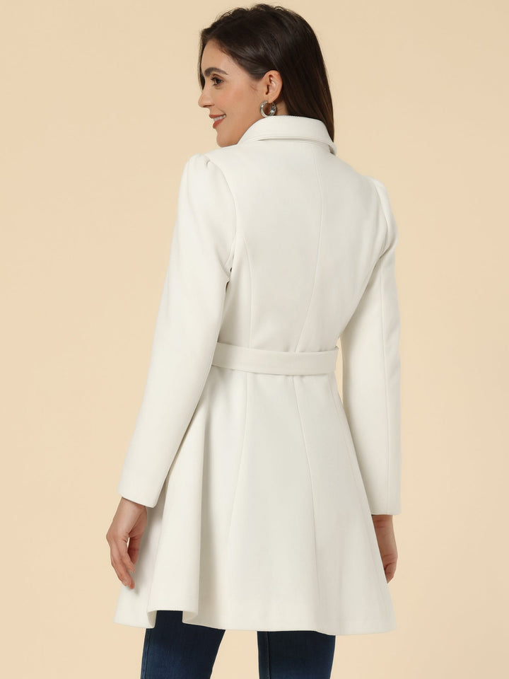 Women's Belted Double Breasted Winter Coat | Long
