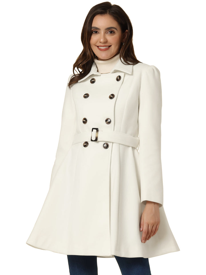 Women's Belted Double Breasted Winter Coat | Long
