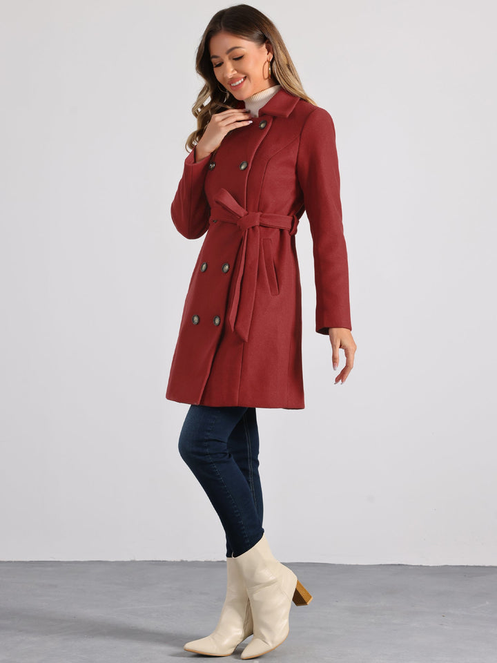 Women's Double Breasted Long Trench Coat | Winter
